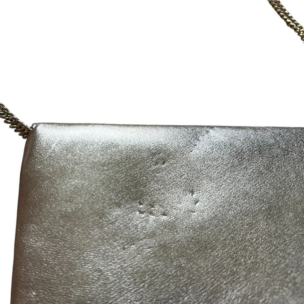 Frances Valentine Metallic Gold Leather Envelope Clutch Crossbody Bag